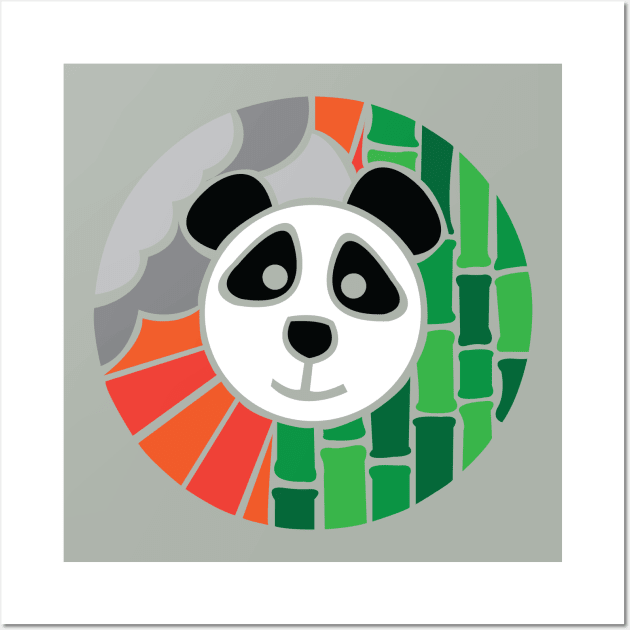 Panda & bamboo mosaic (Pocket size) Wall Art by COLeRIC